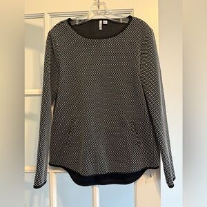 Black and White Polka Dot Long Sleeve Top